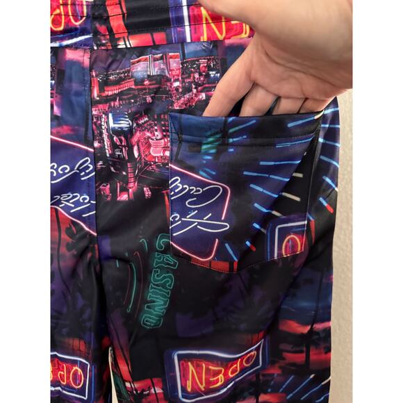 Drill Clothing Co Fresh Prince Bel-Air Neon Open Print Shorts Large - New - Picture 6 of 8